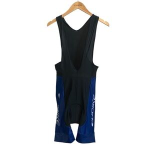 Oudike Sleeveless Black and Blue Cycling Bibs Padded Singlet Size Large